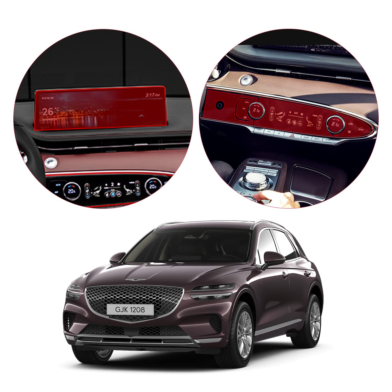 skoko (1 & 1) Genesis GV70 2022 2023 Screen Protector Nevigation Monitor 14.5 in & Climate Display Control Touch Screen Matte Film, Anti Scretch, Anti-Fingerprint, Anti-Glare