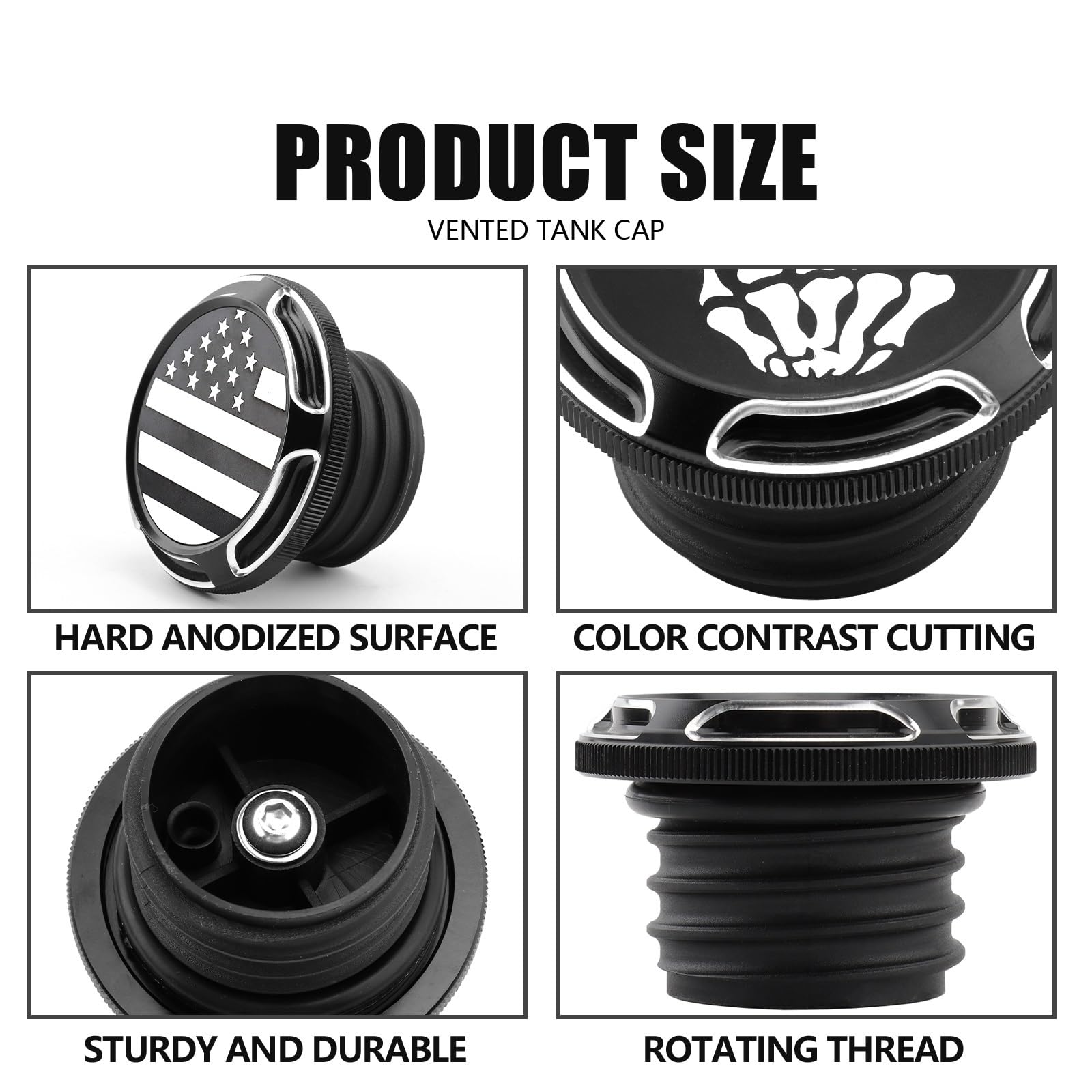 Tappi Serbatoio Carburant Misura Per Harley Dyna FXD Softail FLST Touring Street Electra Glide Road King 96-2022 Tappo Del Serbatoio Carburante Gas Ventilato Tappo serbatoio con chiavi