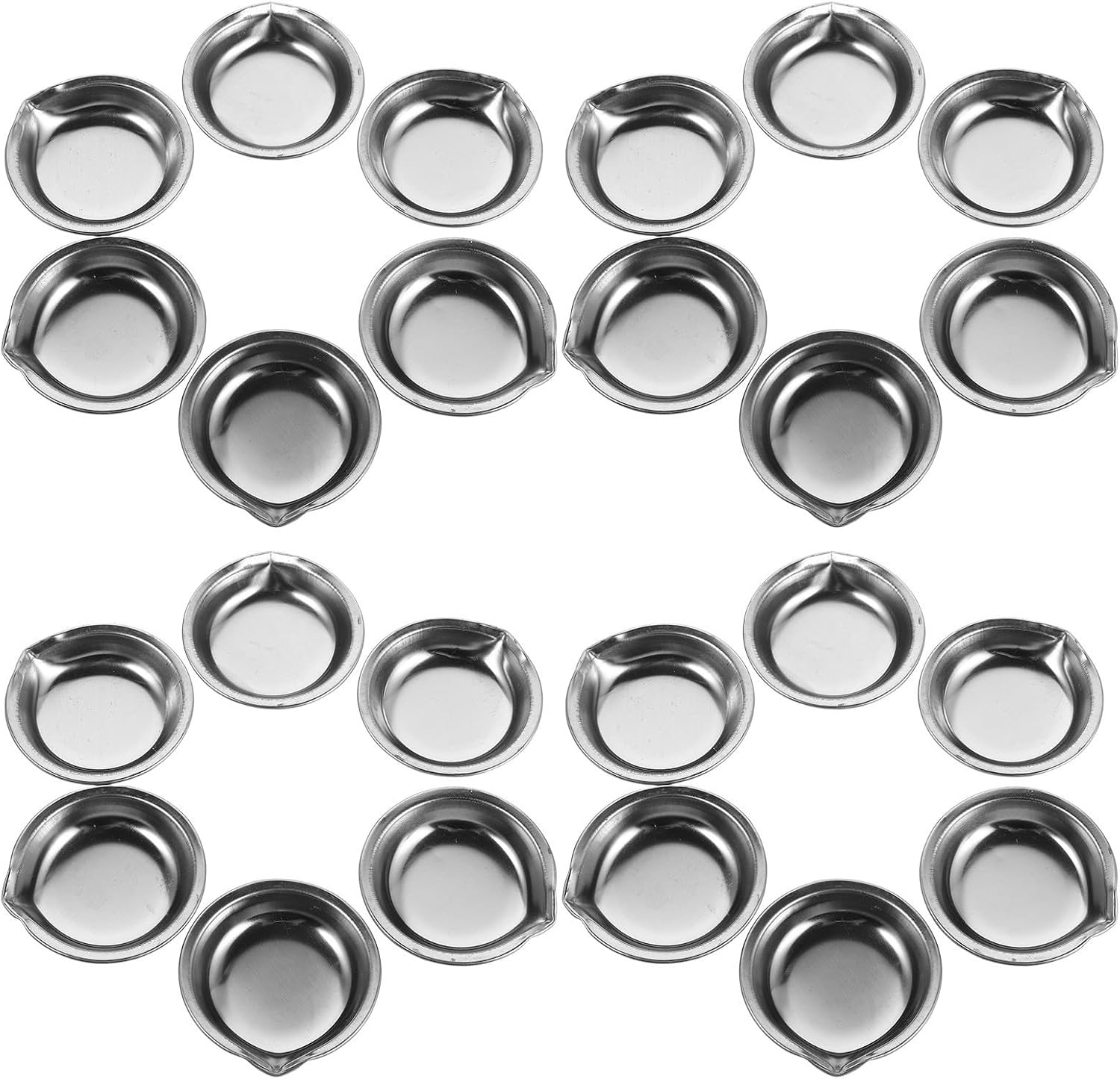 LIFKOME Stainless Steel Round Paint Palette Tray Easy to Clean and Corrosion Resistant Metal Paint Mixing Dish 24pcs for Artists and Model Makers for Outdoor Locations and Painting Tasks