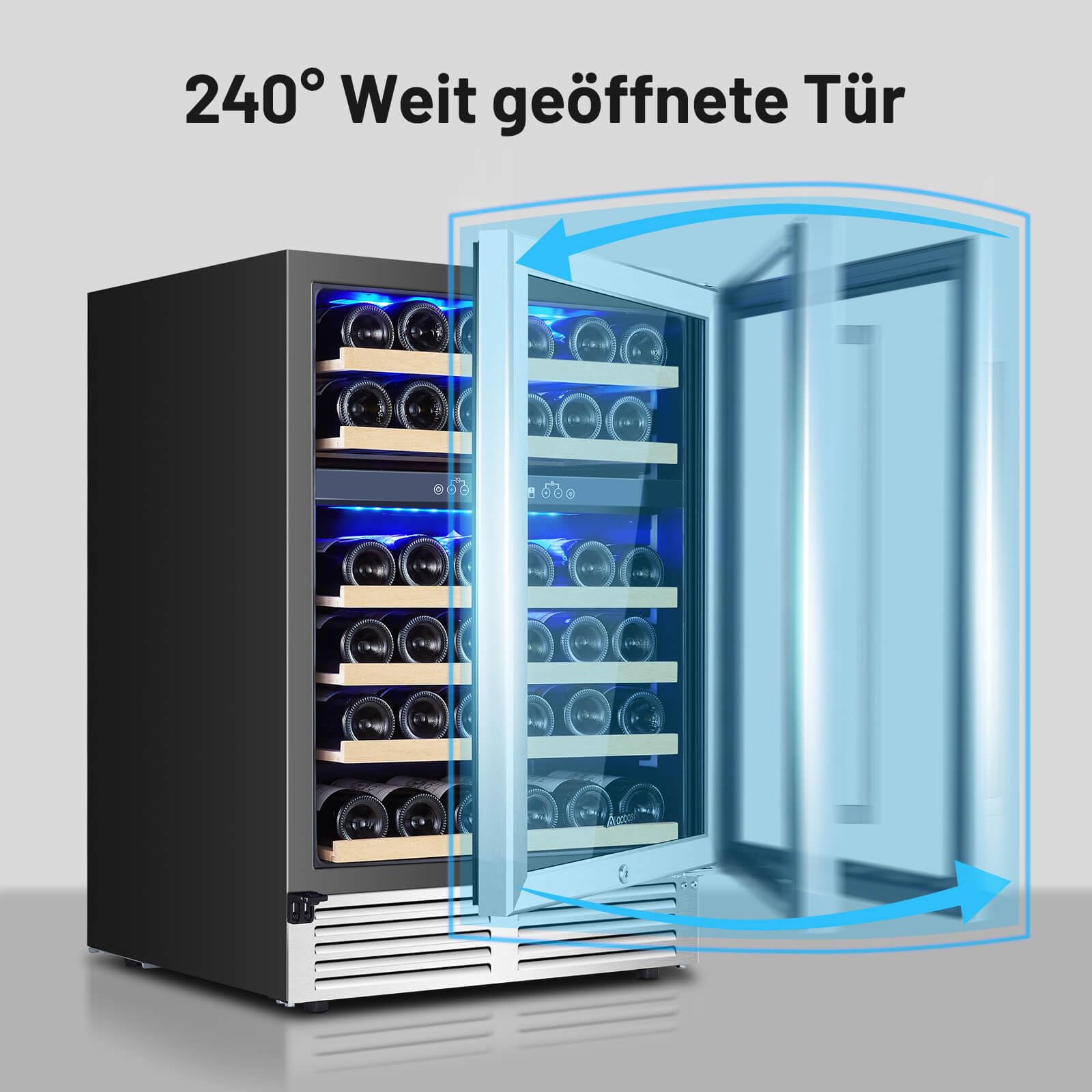 AAOBOSI Weinkühlschrank 145 Liter 41 Flaschen 2 Zonen 5-20°C LED
