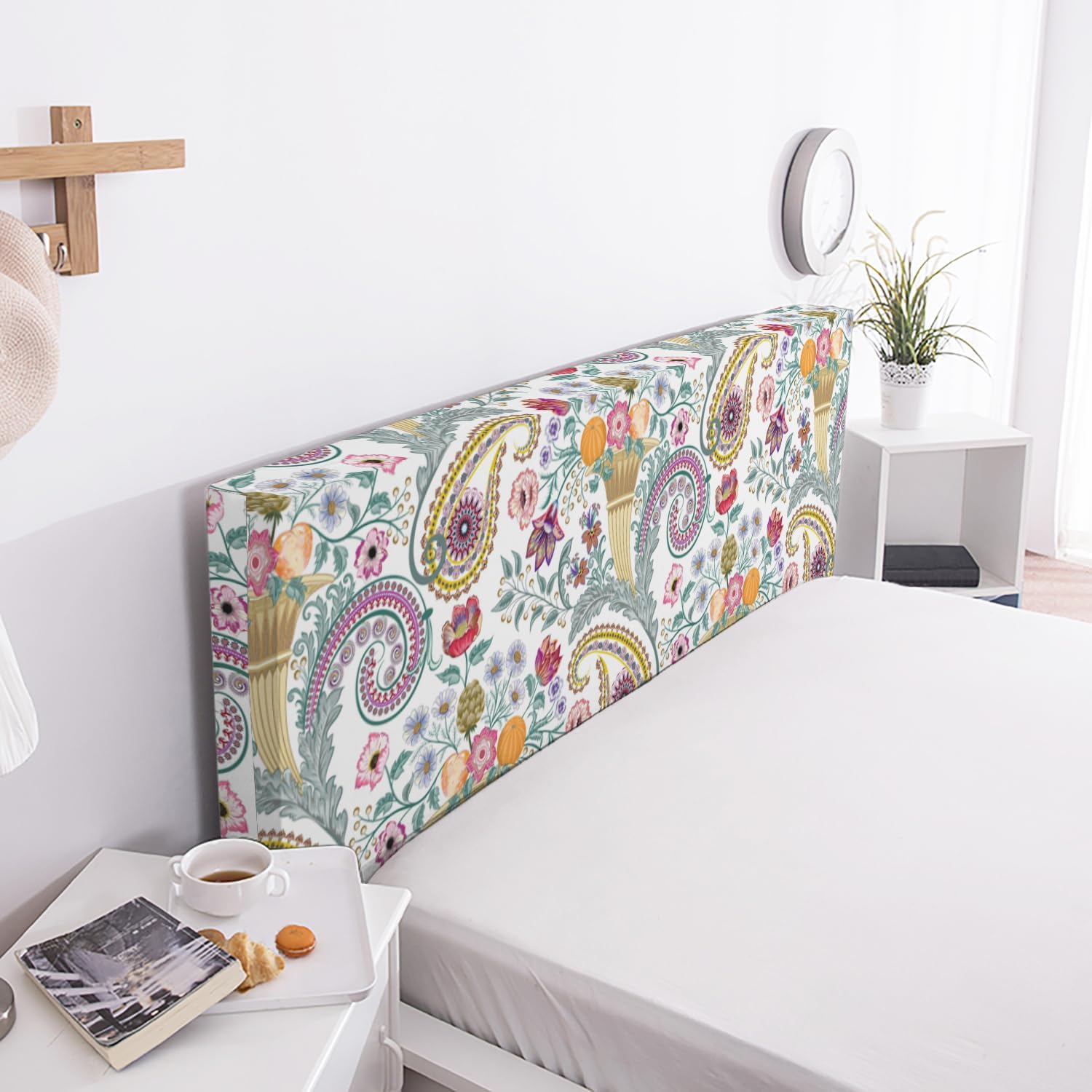 OYX Stretch Bed Headboard Cover Full Queen King Size, Dustproof Bed Head Protector Cover, Washable Headboard Slipcover for Bedroom Decor