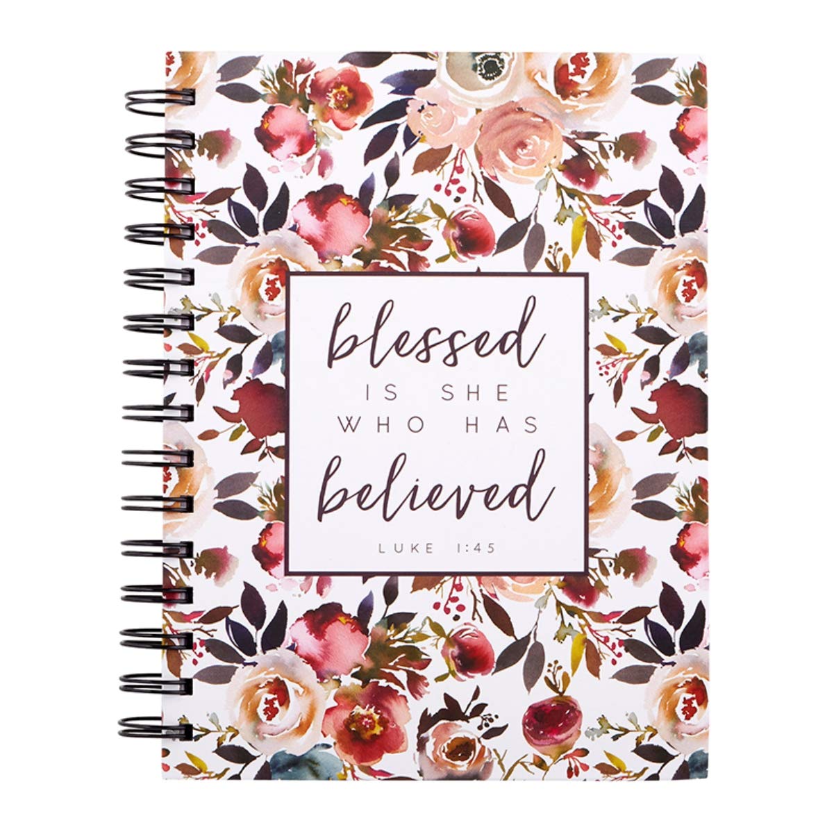 Carnet de notes à spirales Luke 1:45 Blessed is She format 8 pouces