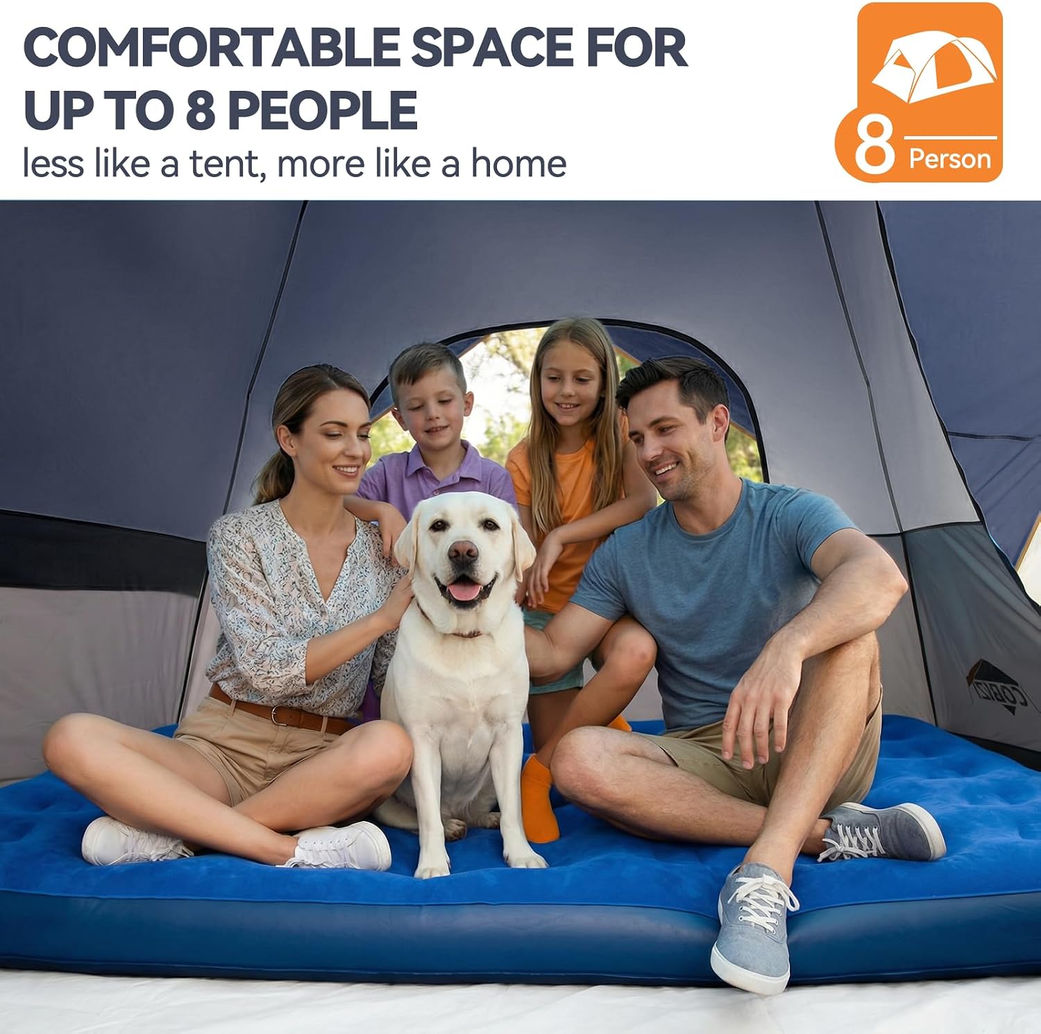 COBIZI 4-6-8-10-12 Person Camping Tent, Spacious Family Tents for Camping Ideal for Camping, Hiking, 3500mm Waterproof Double-Layer Windproof Tent for Hiking & Backpacking