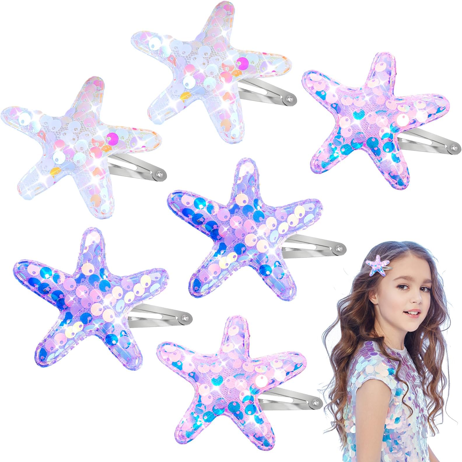 Tropical Starfish Gold Hair Clip – Hypoallergenic and Waterproof Accessory for Beachside Charm