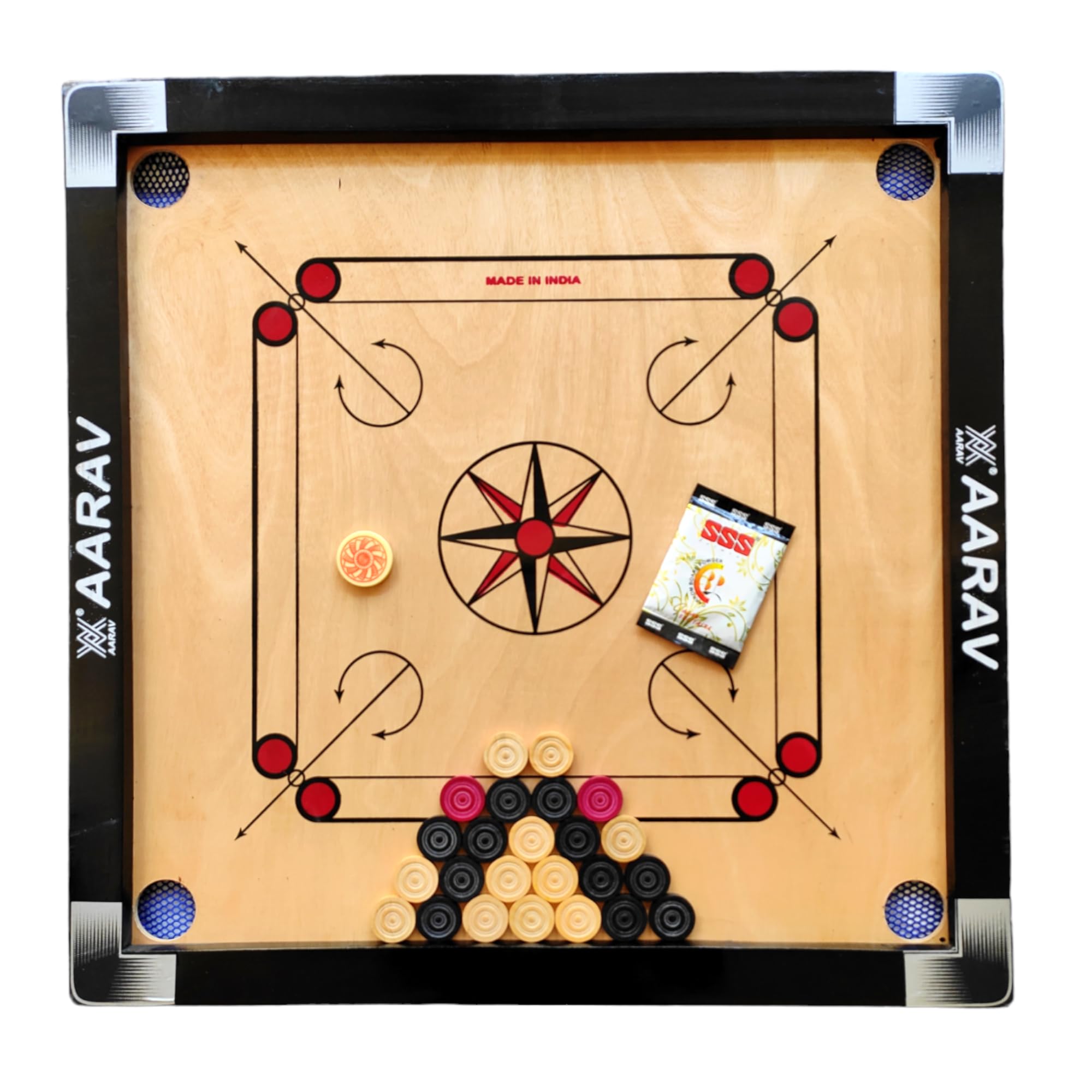 Aarav Carrom Board for Kids Medium Size 26 inch with Wooden Coins, Striker and Magic Boric Powder, Premium Carrom Board, Carrom Board 26 inch (B098PDLKJT) Amazon Price History, Amazon Price Tracker