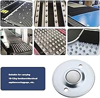 Vista 3 de Transferencias de bolas de acero al carbono, ruedas de rotación de bolas de nailon, diámetro de 1.772 in, espaciado de agujeros de 1.220 in