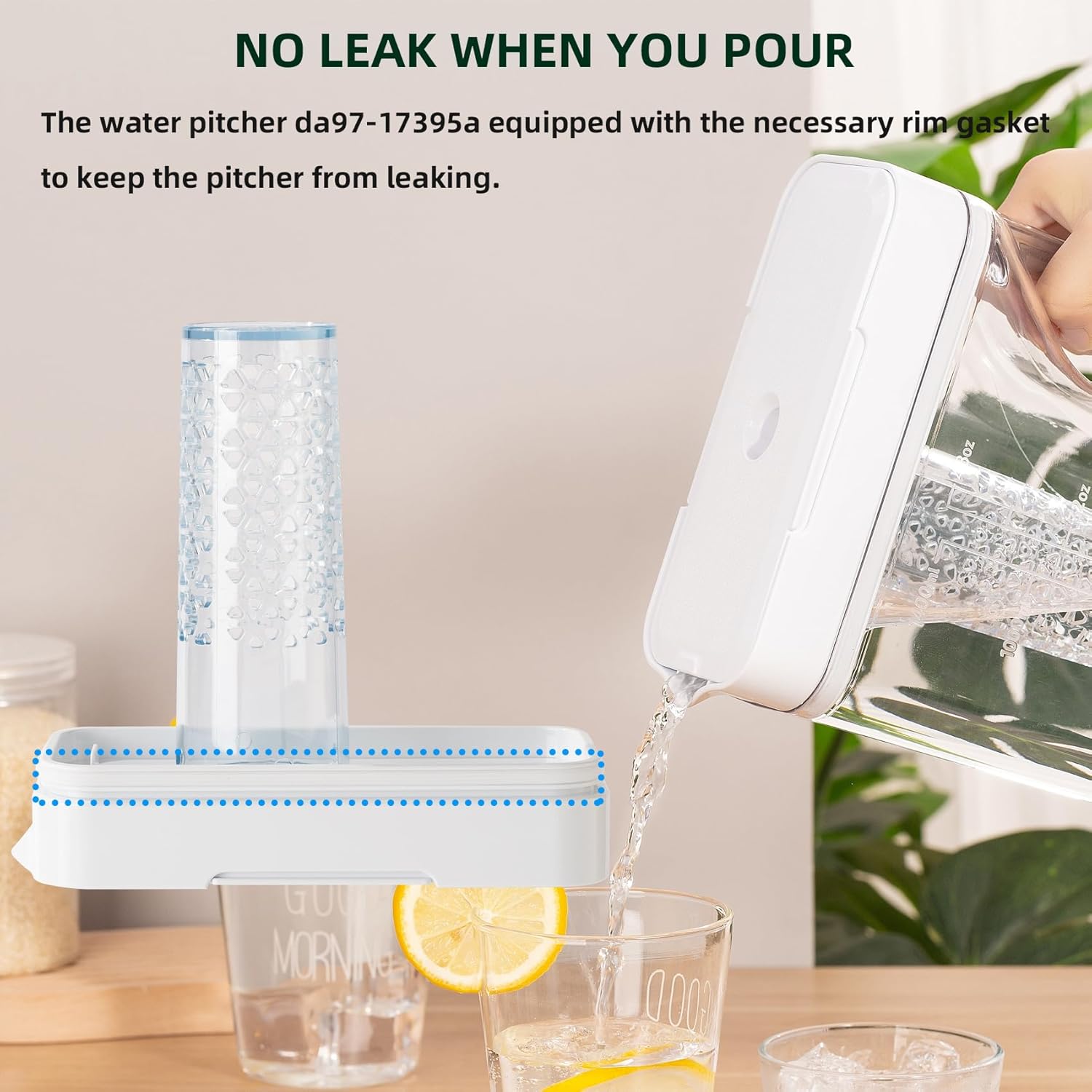 DA97-17395A Water Pitcher Reservoir Compatible with Samsung Refrigerator Fridge Replacement Tank Assembly Pitcher Water-Ref-Part