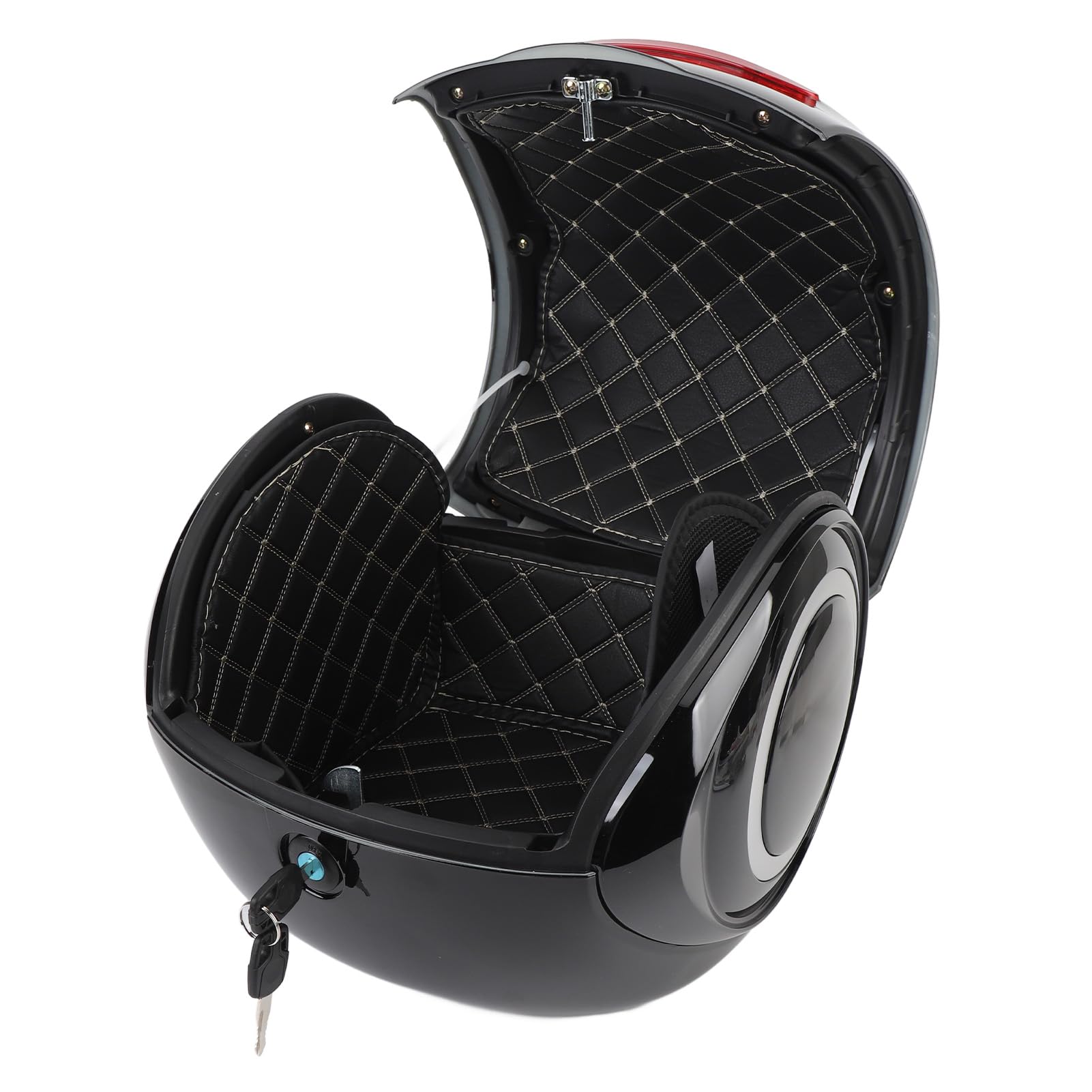 GOTOTOP Sporty Style Water Motorcycle Tail Box, Stylish 32L ABS Top Case Trunk Box Lightweight, for Electric Bike Scooter, with Removable Heat Insulating Lining (Black)