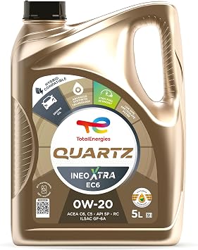 TotalEnergies Quartz Ineo Xtra EC6 0W20 Engine Oil - ACEA C5/C6, API SP, ILSAC GF-6A - Approved by ASTON MARTIN, MB 229.72, OV 040 1547 - A20, WSS-M2C947-B1/A1, STJLR 03.5006, VCC RBS0-2AE - 5L
