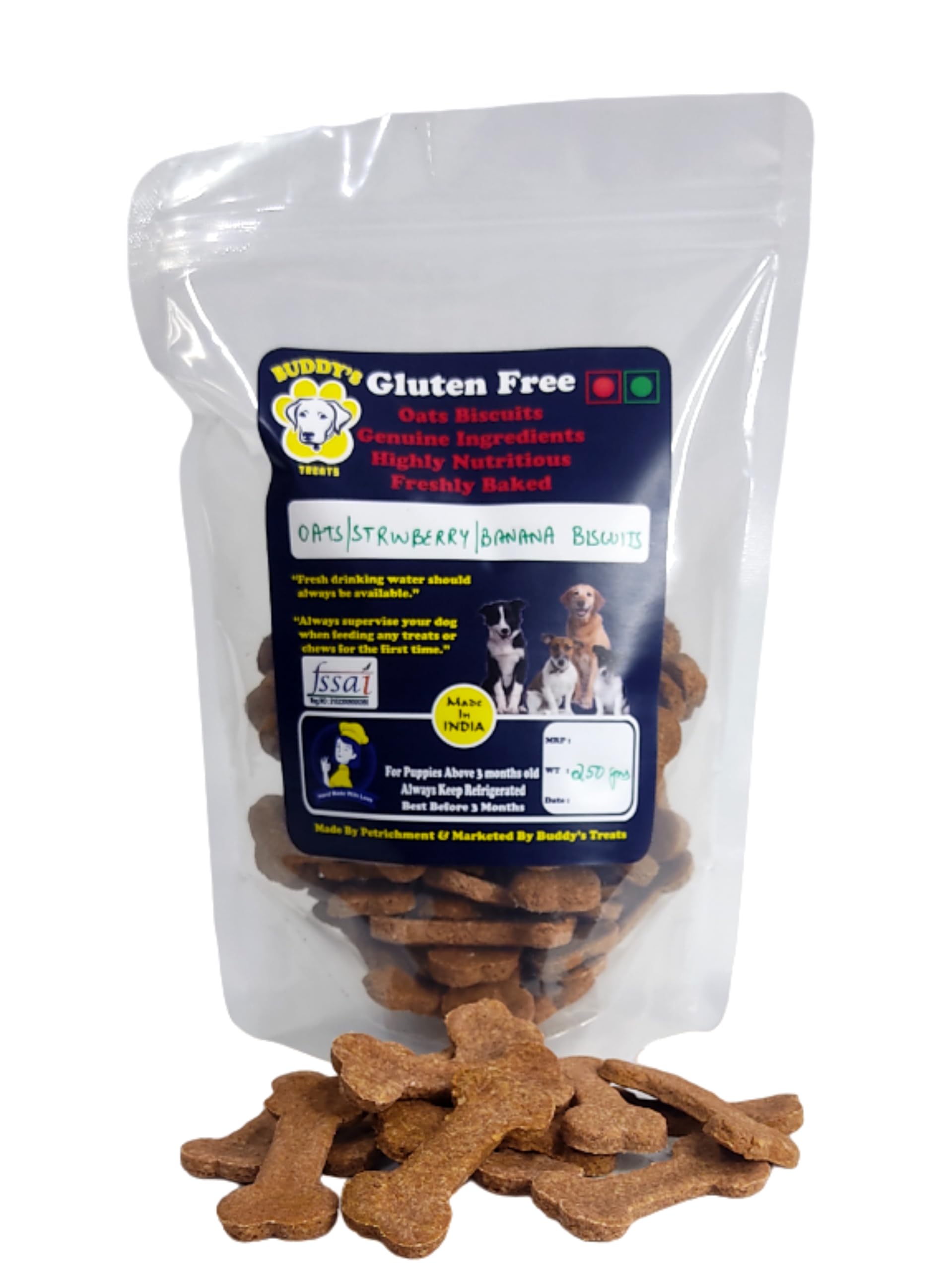 Freshly Baked Gluten-Free Strawberry Banana Oatmeal Cookie Biscuit for Pets – All-Natural, Vegan, Healthy Treats for Dogs & Cats – No Preservatives, Single-Ingredient Quality