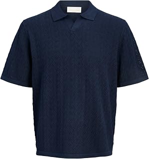 Jack & Jones Herren Jortyler Knit Ss Split Neck Polo Jnr