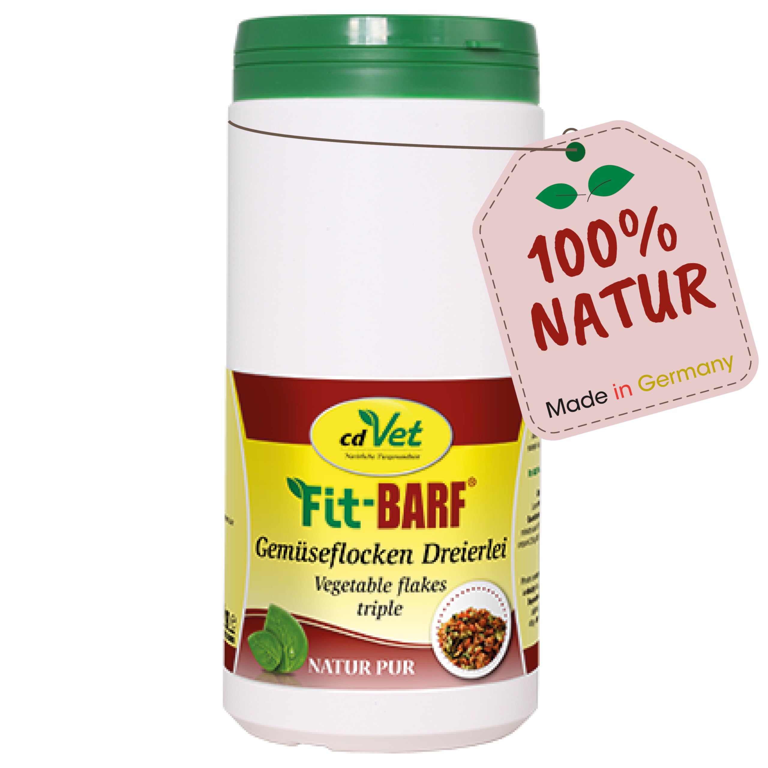 cdVet Naturprodukte Fit-Barf Vegetables flakes tripple 450 g - Dog - grain-free - ideal supplement to the barf - balanced intestinal flora - vitamins - sweet potatoes - raw feeding - BARF -