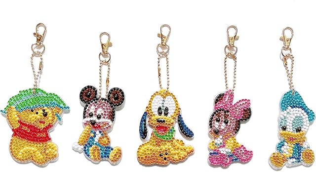VDYXEW Diamond Keychains, 5D DIY Full Drill Special Shaped Diamond Painting Keyring Keychain Gift for Women Girls Bag Purse Handbag Key Chain