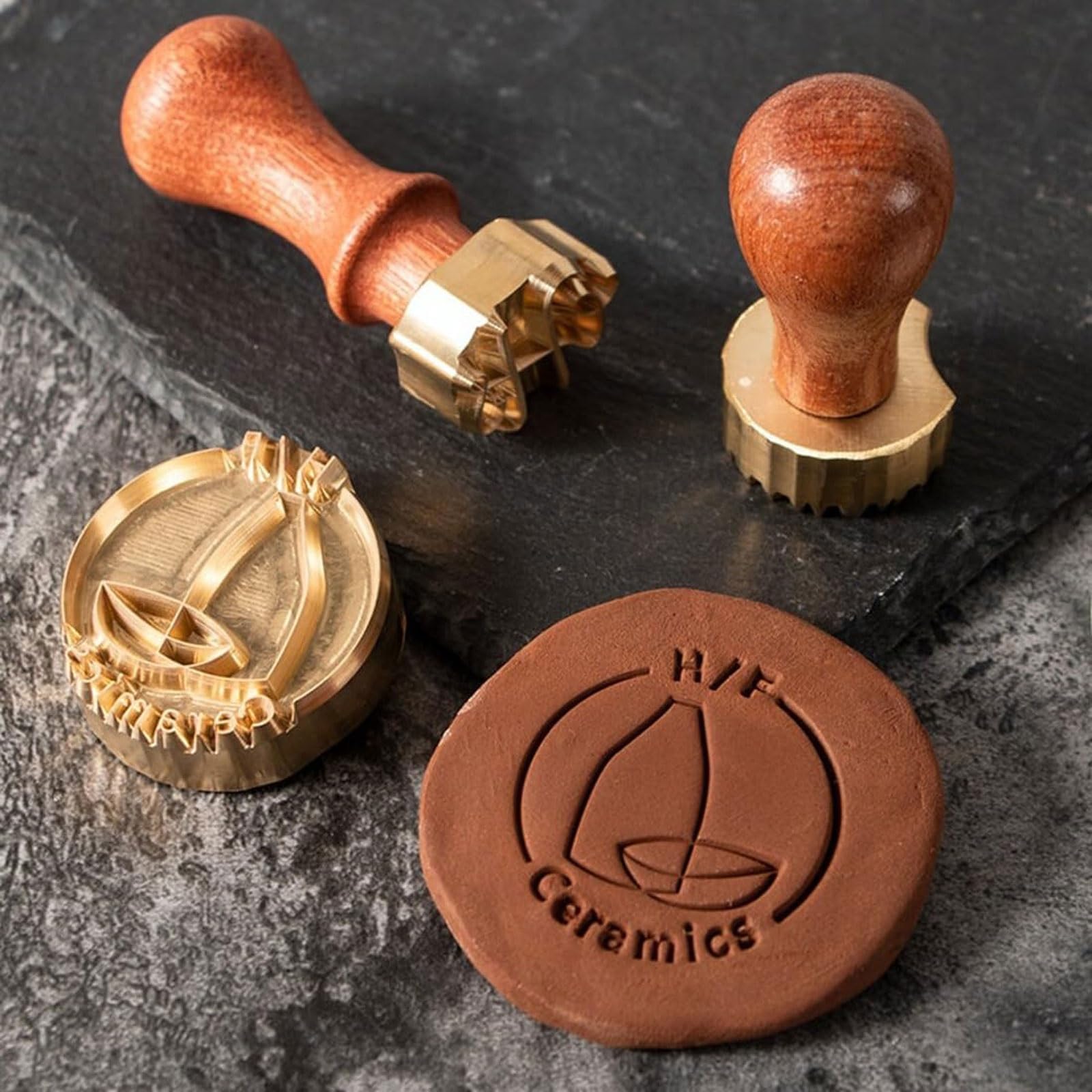 Personalized Pottery Stamp Custom Signature Stamp Create Your Own Design Polymer Clay & Ceramics Tool Signaturstempel(2 inches)