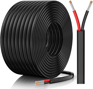 16 Gauge Wire, 16 AWG 2 Conductor Electrical Wire, Flexible/Oxygen-Free Tinned Copper/Stranded PVC 16/2 Cord for Automotive, Marine, LED Strips, Solar, RV, Lighting (50FT)
