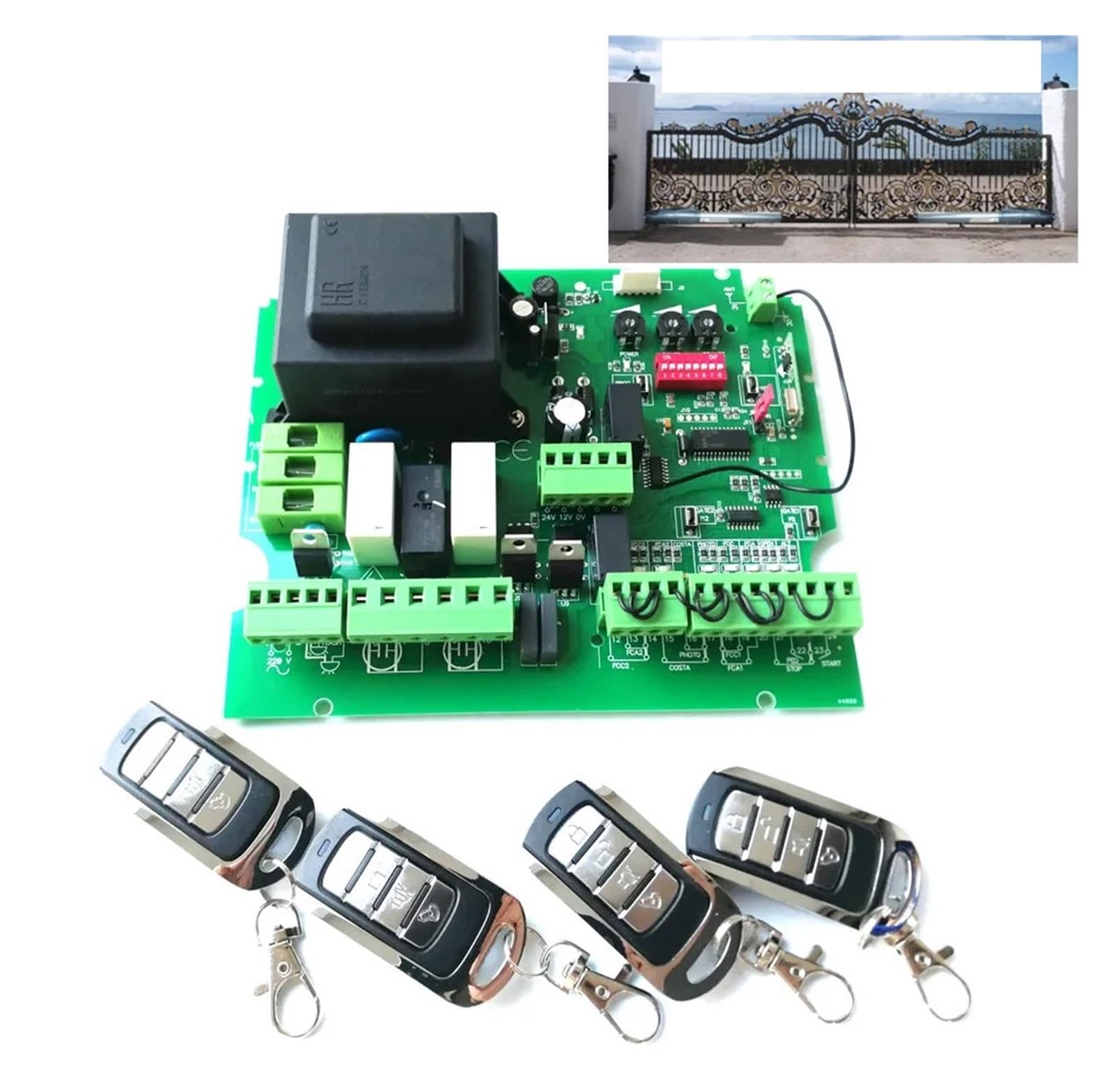Abrepuertas Automático, Placa de Control de abridor de puerta oscilante, sin caja, placa de tarjeta for actualización, modelo Universal, placa de circuito de CA 220V, placa de Control de repuesto(Kit