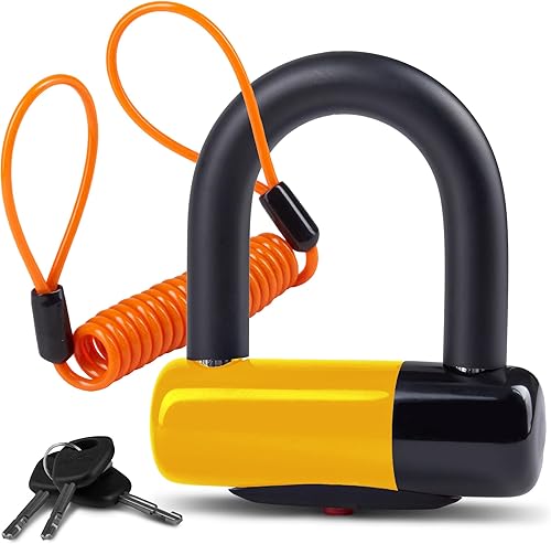 Miniatura 1 de Bloqueo de disco antirrobo para motocicleta resistente que detiene a los ladrones muertos en sus pistas. Se adapta a todas las bicicletas y la