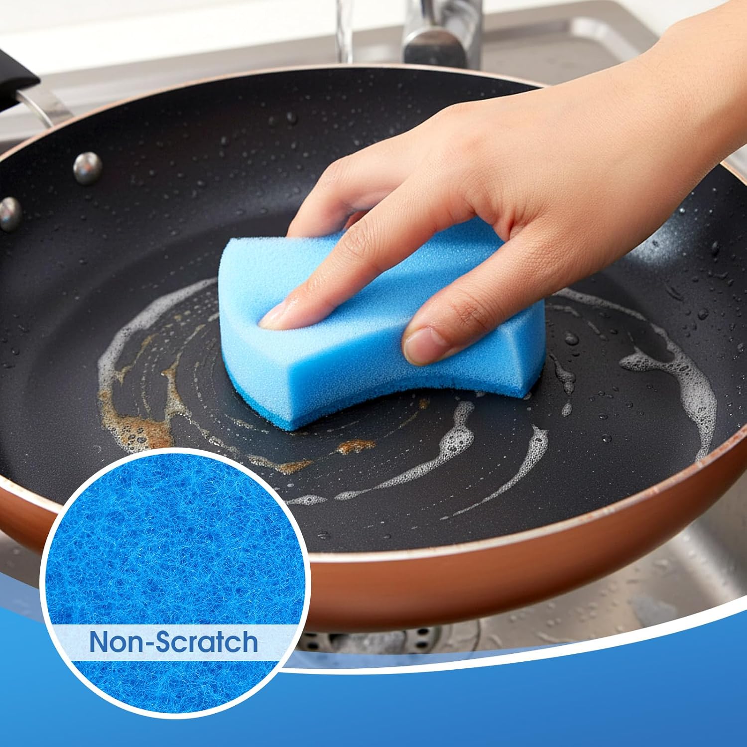 Tioncy 200 Pcs Individually Wrapped Sponges Bulk Dual-Sided Dishwashing Sponge Non-Scratch Scrub Sponges Dish Scrubber for Kitchen, Restaurant, Washing Dishes, Cleaning, Pots, Pans, Car, Bike