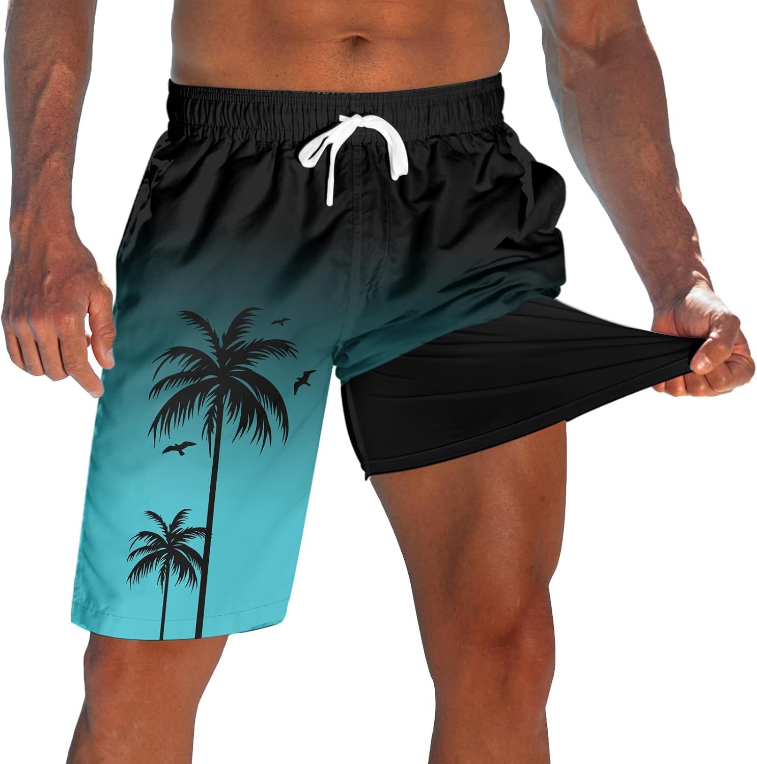 Men's Swim Trunks 9" Swim Shorts Quick Dry Board Shorts Compression Liner Bathing Suit Swimwear with Pocket