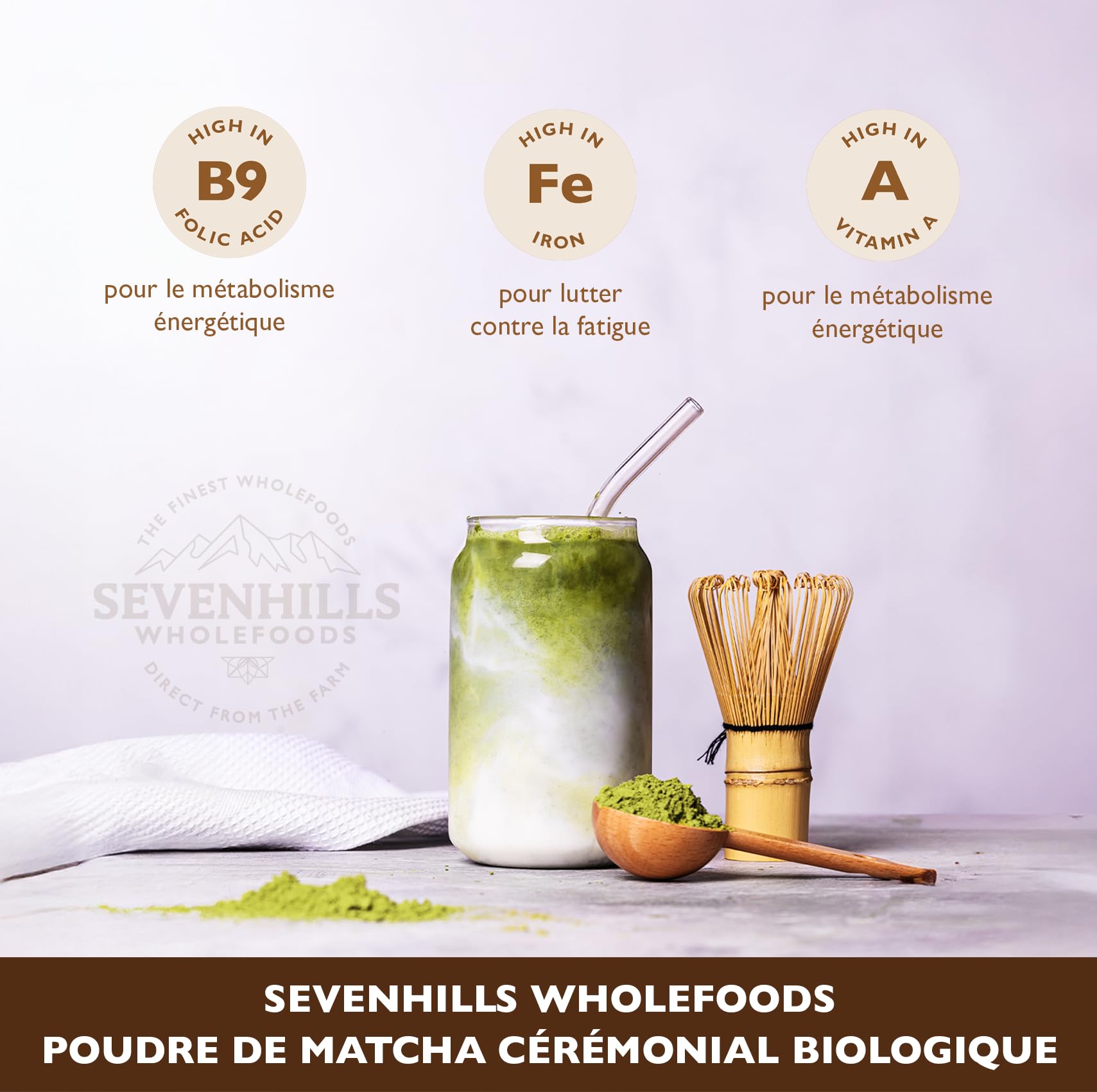 Sevenhills Wholefoods Poudre De Thé Vert Matcha De Ceremonie Japonais En Poudre Bio 200g | de Uji, Kyoto, Japon | pour boissons chaudes et froides, lattes, smoothies
