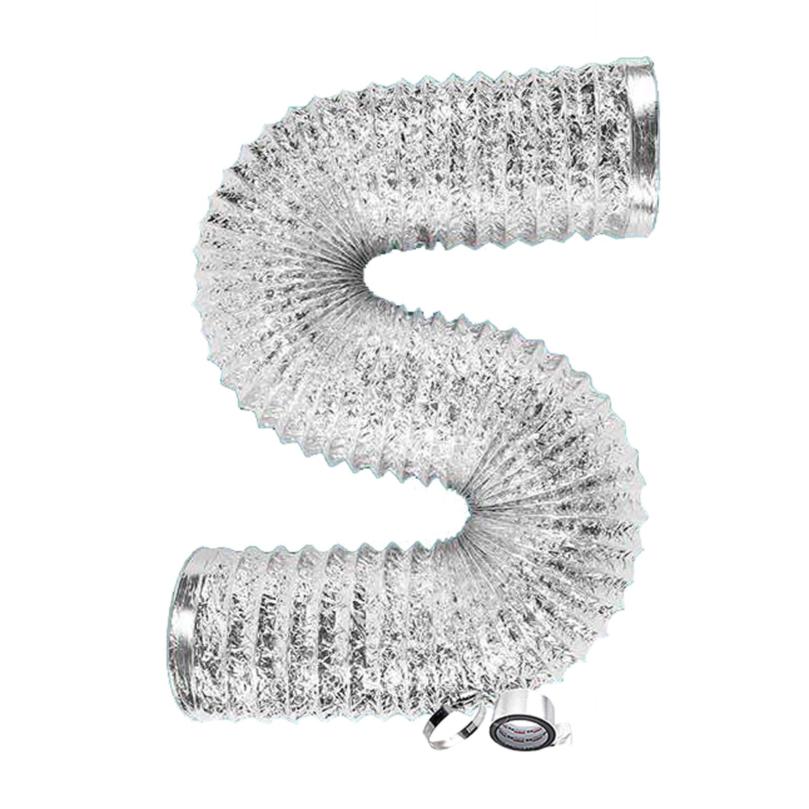 Condotto di ventilazione in foglio di alluminio, Tubo flessibile di scarico in alluminio, condotto flessibile dell'aria for la ventilazione domestica, tubo flessibile for condotti flessibili(2m,250mm)
