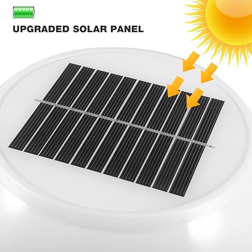 Miniatura 8 de Uonlytech Luz negra para poste al aire libre, luces de pilar alimentadas por energía solar con base de montaje en muelle, lámpara de césped para