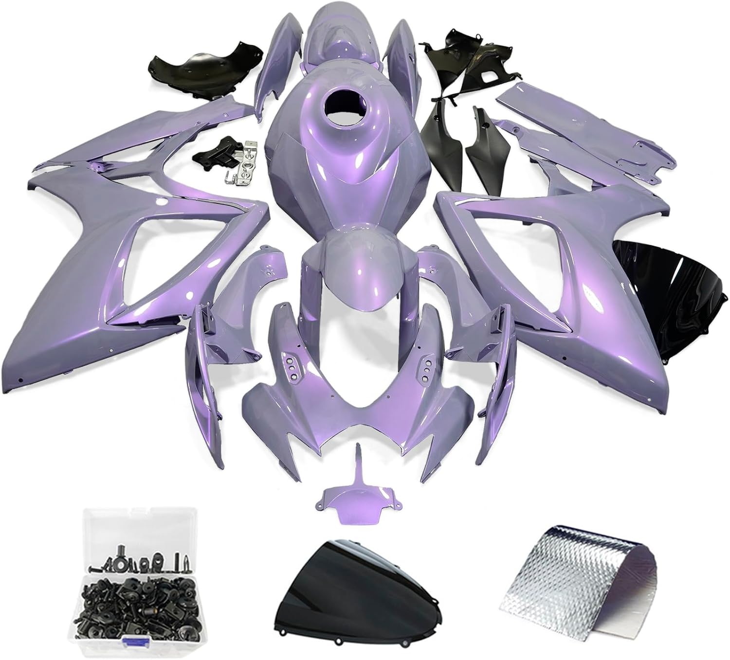 ZXMOTO Chameleon Gray Dazz Purple ABS Plastic Bodywork with Tank Fits for Suzuki GSXR 600/750 2006 2007 Fairings Set