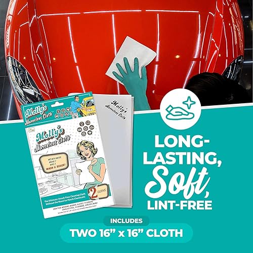 Miniatura 4 de Molly's Marvelous Paño, paño de limpieza de microfibra sin manchas, sin pelusas, paño de pulido para vidrio, acero inoxidable, uso para cocina,