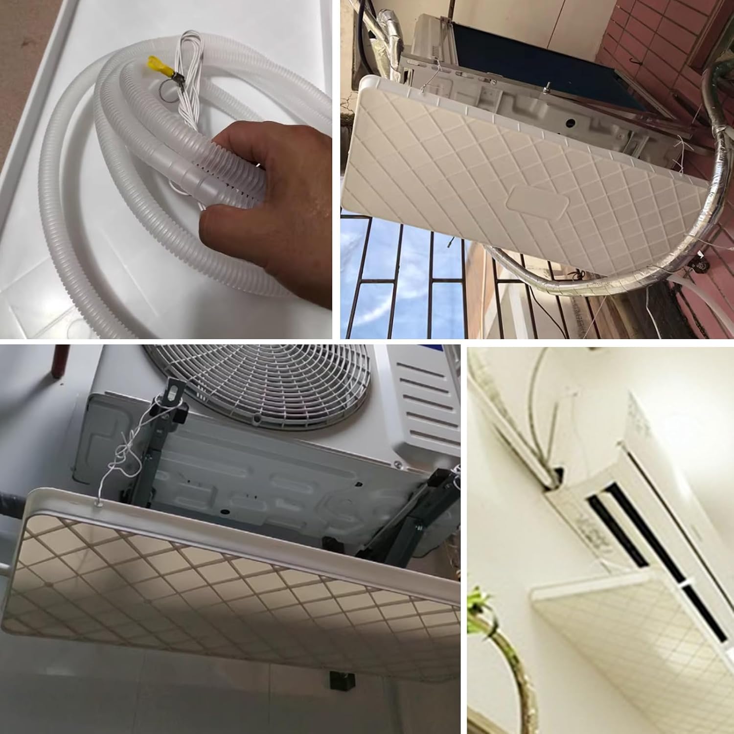 Portable Air Conditioner Drip Pan for Indoor/Outdoor Units - Universal External Drip Tray with 500cm Hose for Split AC Systems - Essential AC Accessories