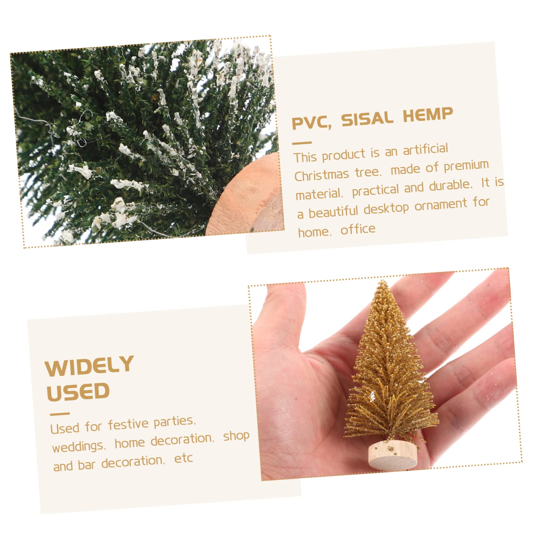 MAGICLULU 5 Set Micro Paesaggio Dell'albero Di Natale Adesivi Per Finestre Natalizie All'aperto Leggero Albero Di Natale in Feltro Per Alberi Decorazioni Seta Sisal Pvc 16 Pezzi * 5
