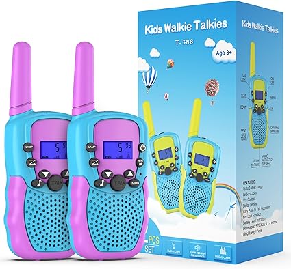 Selieve Toys for 3-14 Year Old Children's, Walkie Talkies for Kids 22 Channels 2 Way Radio Toy with Backlit LCD Flashlight, 3 Miles Range for Outside, Camping, Hiking Purple