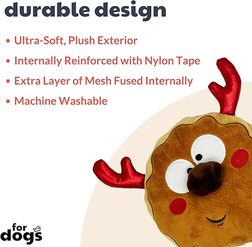 Miniatura 8 de Huxley & Kent para perros  Deck The Bear (grande)  Juguete de peluche navideño para perros con chirriador  Regalo divertido para perros  Divertido,