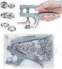 Menylon 200 Sets Poppers Press Studs Kit, 9.5mm Snap Fasteners with Upgraded Easy Press Pliers, No-Sew Metal Snaps, Rustproof Snap Buttons for Clothing, Fabric, DIY & Craft