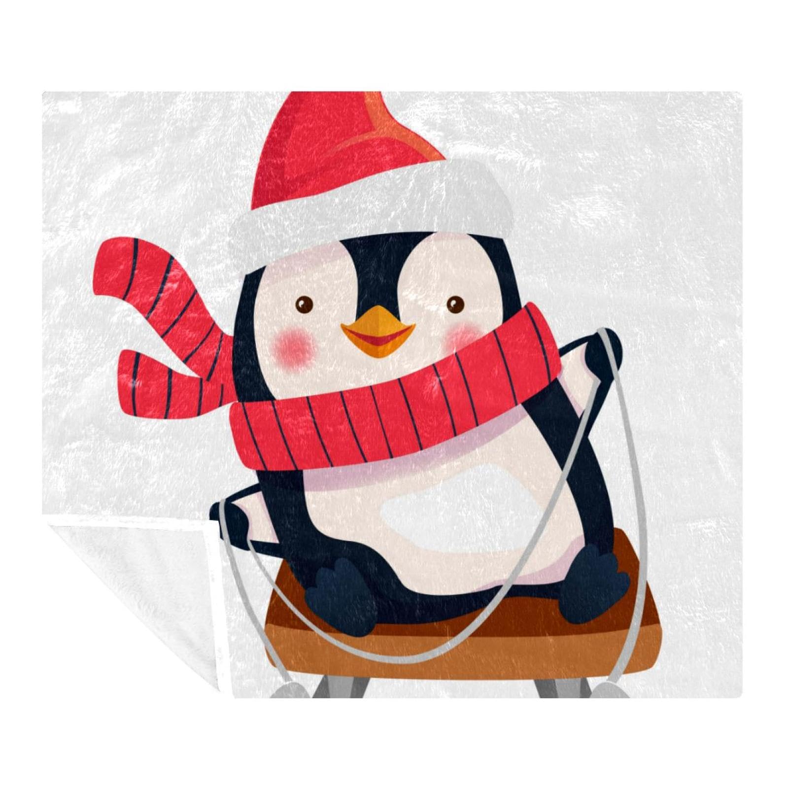 Couverture pingouin ski contre le froid plaid microfibre léger lit