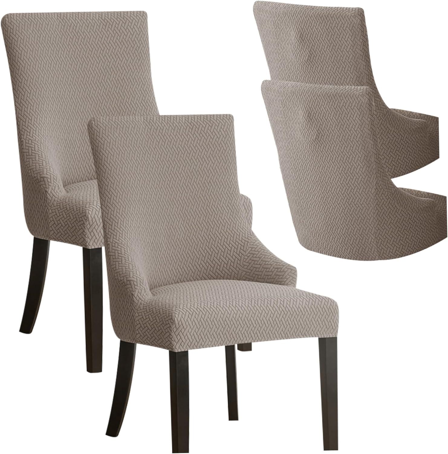 Stretch Chair Covers, Dining Chair Covers 4PCS High Stretch Non Slip Dining Slipcover 360° Full Wrap for Room Living Room Wedding Hotel Banquet Home Decor