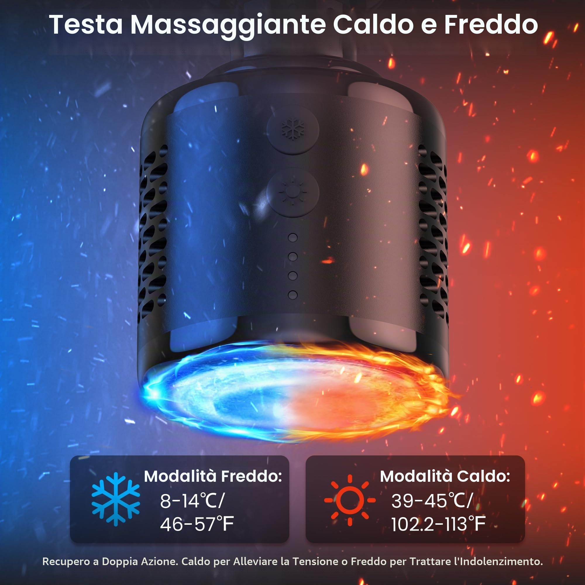 Pistola Massaggio Muscolare NAPRE Mini Pistola Massaggiante a Percussione con Testina Caldo e Freddo,Massage Gun,Massaggiatore Muscolare Profondo con Impugnatura Staccabile,Silenzioso,5 Testine