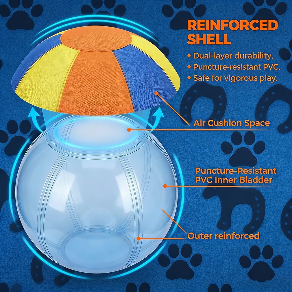Pelota de pastoreo con pestañas para perros, caballo, pastor australiano, resistente, inflable, Big Collie, fútbol para mascotas con correas para razas pequeñas, medianas y grandes, juguetes de