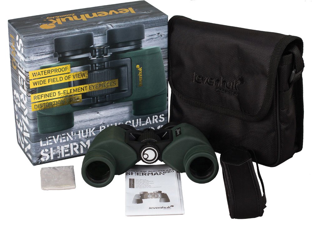 Levenhuk Sherman Pro 8x32 Prismáticos Gran Angular Impermeables