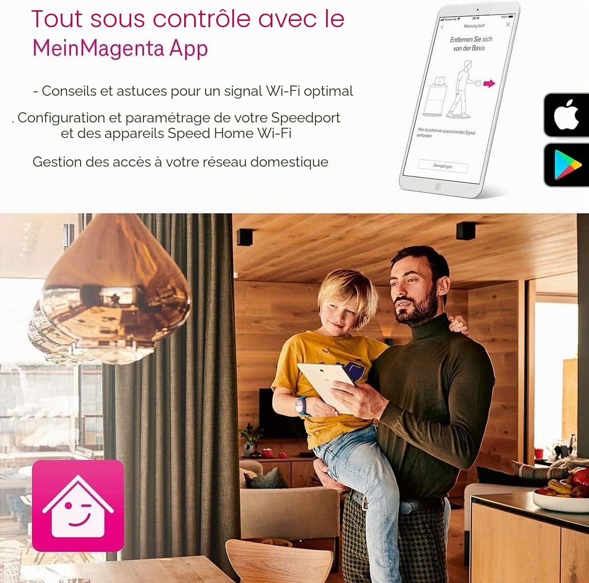 Telekom Speed Home Wi-Fi Noir Répéteur Haut Débit - Double Bande 2 x LAN Wi-Fi 6