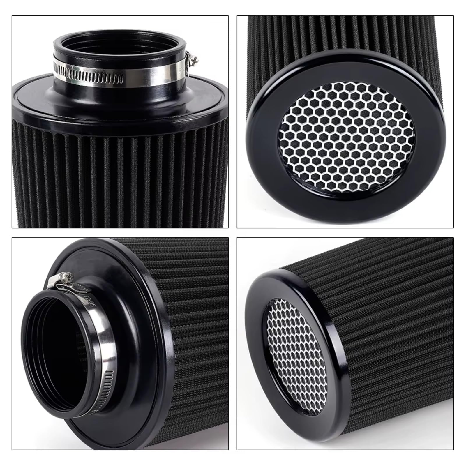 76 Mm 3" Race 10.6" Universal Filtros Aire Cónicos Lavables OFI142 Filtro de aire motor coche | Filtro de aire de entrada de aire frío de alto flujo para automóvil alto(Blue)