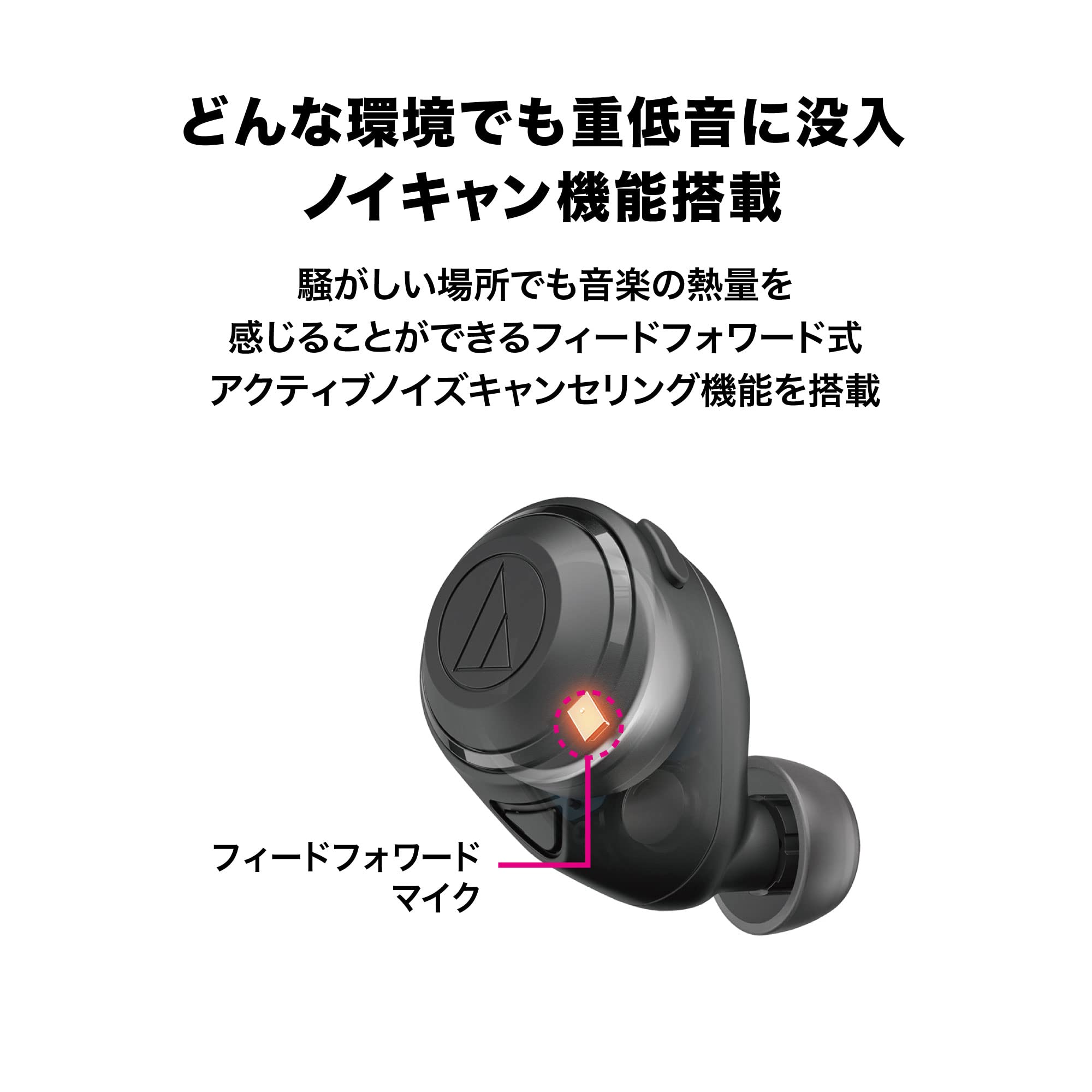 Audio-Technica ATH-CKS50TW BG Wireless Earbuds, Bluetooth/Wireless