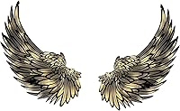 Vista 1 de 1 par de arte de pared de alas de ángel de metal con luces LED, alas de ángel 3D, decoración de pared para interiores, hogar, dormitorio, sala