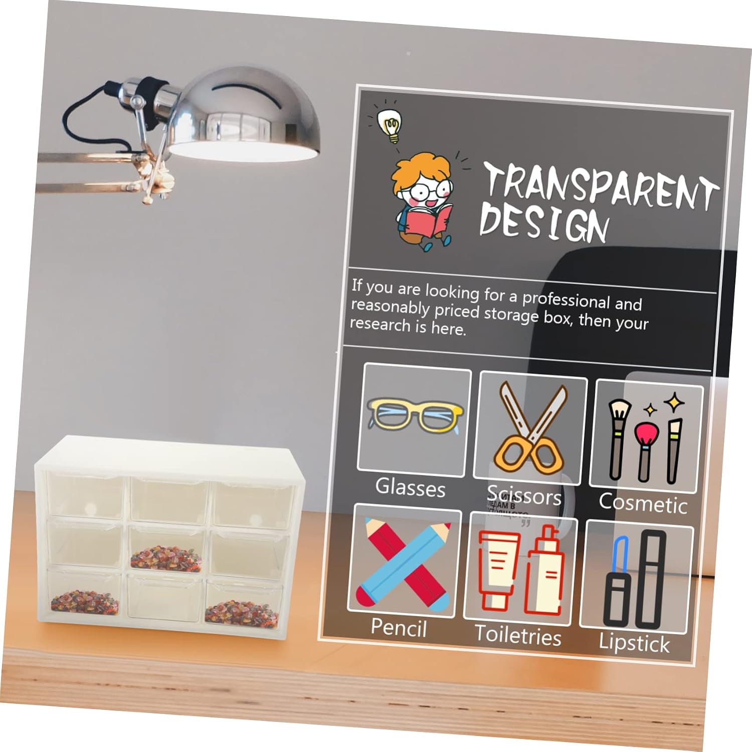 4pcs Plastic Drawer Storage Box for Jewelry and Beads Organizer