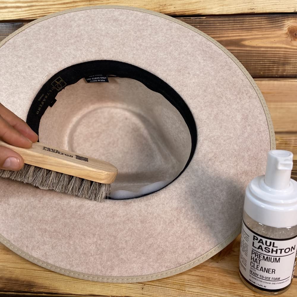 Paul Lashton CLEANER SET Hat Care Premium Foam Cleaning Horsehair Cleaner Brush Safe On All Materials Designed For Cotton Wool Felt Straw Panama Montecristi Baseball Caps & More Refreshing Fragrance - View #5