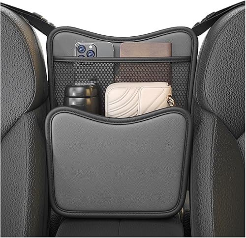 Miniatura 7 de Organizador de Coche para Almacenamiento Entre Asientos, Bolsa de Almacenamiento para Asiento Delantero de Cuero Nappa con Soporte para Pañuelos,