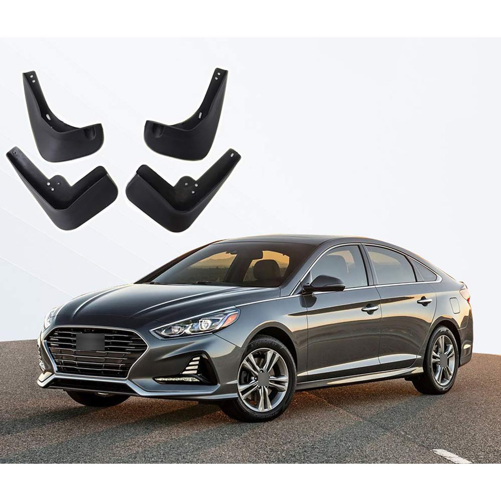 MDATT 4 pcs Mud Flaps Compatible with Hyundai Sonata 2018 2019, Splash Guard Cover Mudguard Rain and Snow Protection Fenders Body kit
