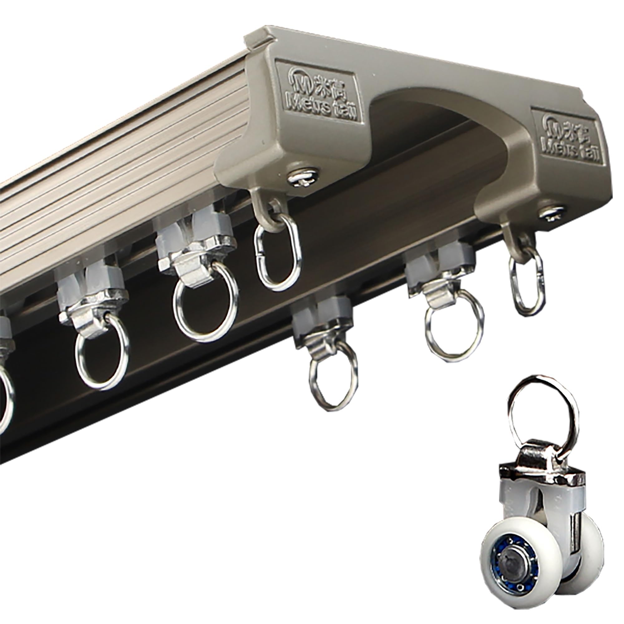 Système de rail de rideau double plafond robuste pour salon 3.5m