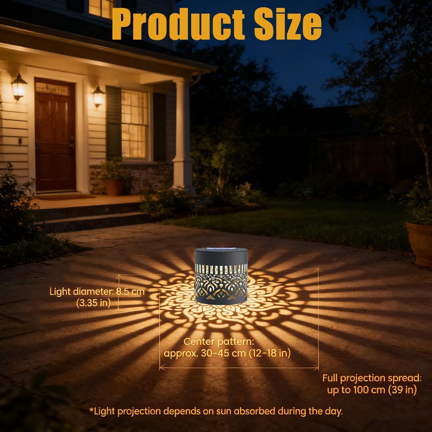 Pealeaf Luci solari mandala decorative, lampade esterne in metallo per terrazza, gradini, muro, recinzione, giardino e vialetto, impermeabili (4PCS)
