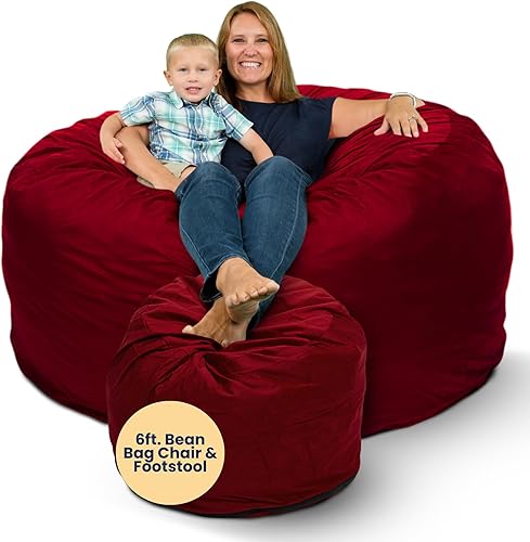 Miniatura 10 de Ultimate Sack - Puf con taburete para pies en varios tamaños y colores: Muebles gigantes con relleno de espuma: fundas lavables a máquina, costuras