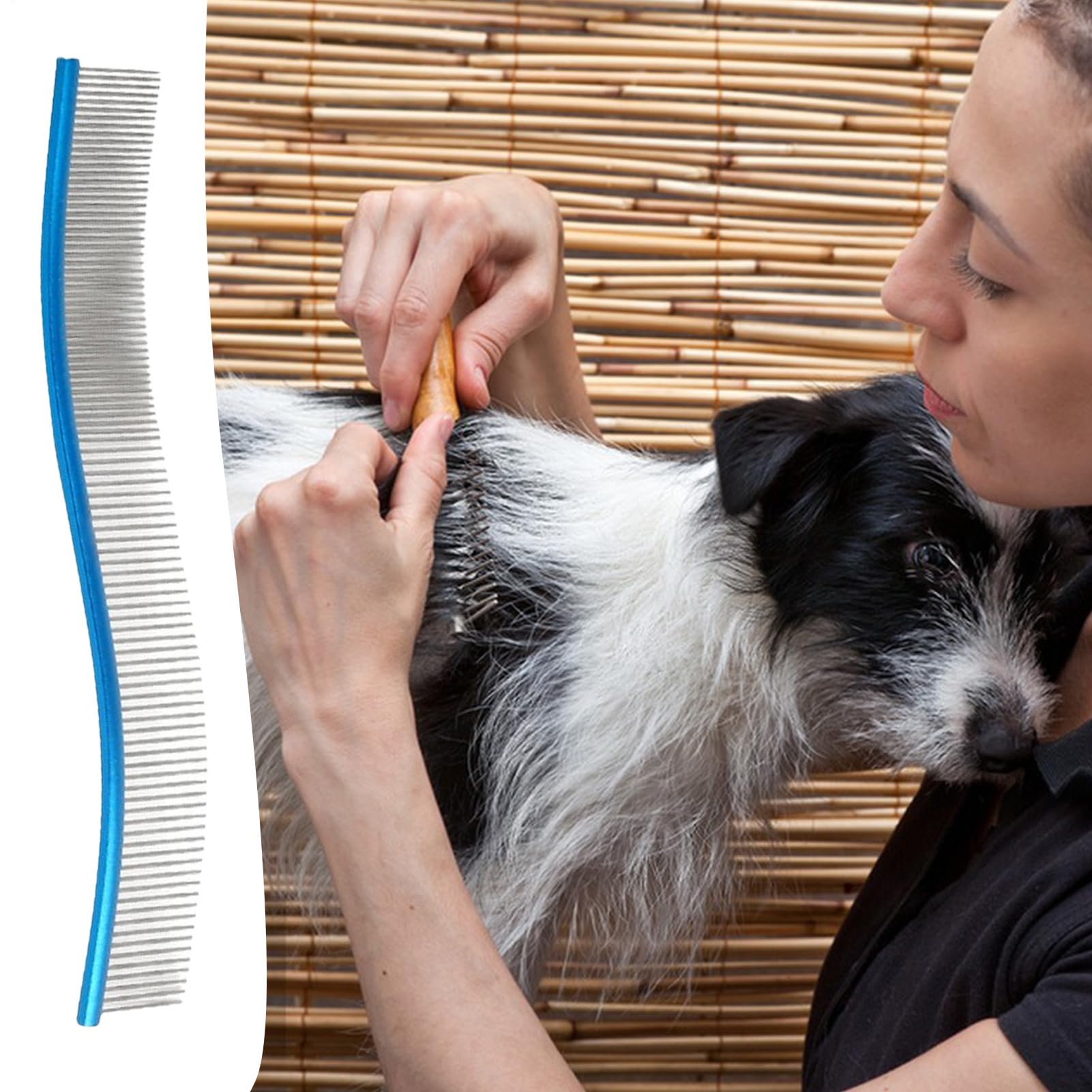 Pettine per cani, pettine anti-opacizzazione per cani - Pettine per | deshedding per | per in metallo, strumenti per toelettatura gatti per rimuovere grovigli e nodi per la casa